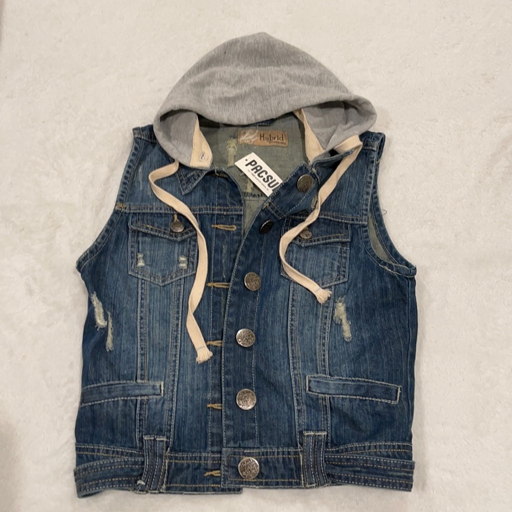 Ripped Sleeveless Denim Jacket